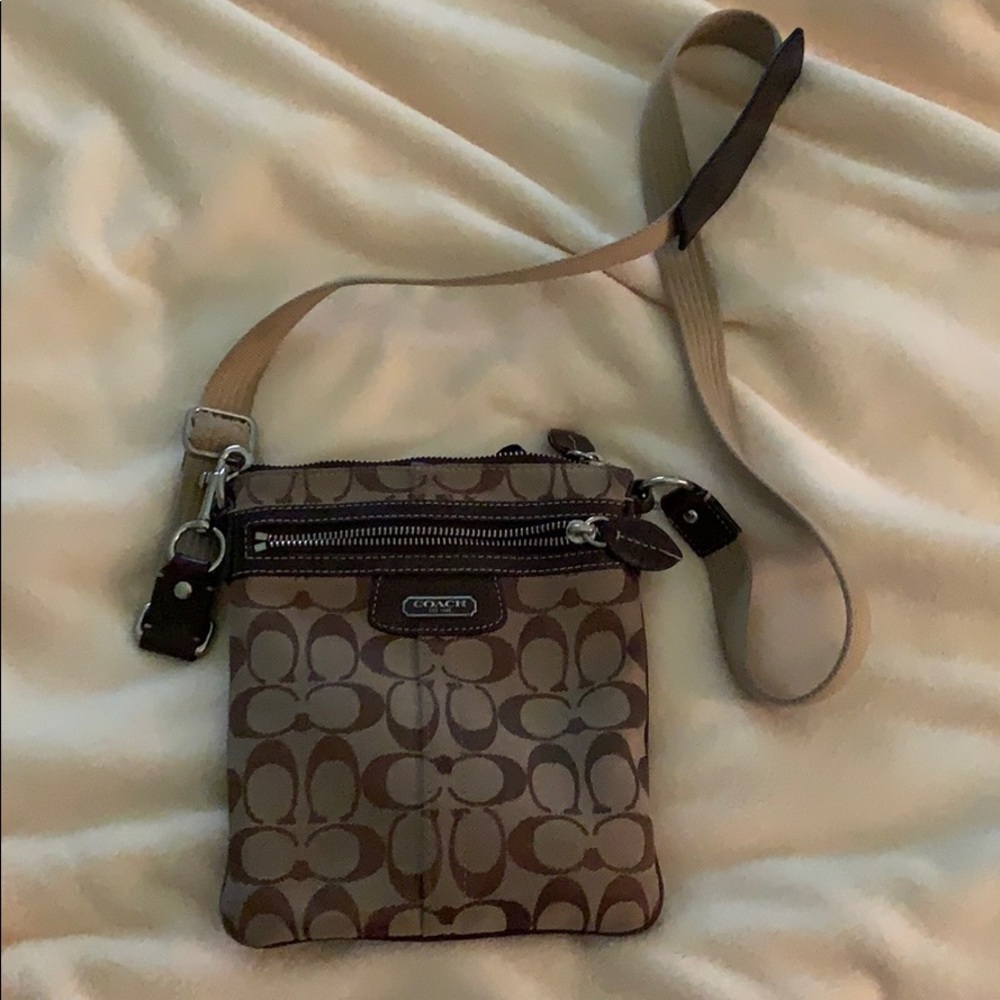 Tan coach purse